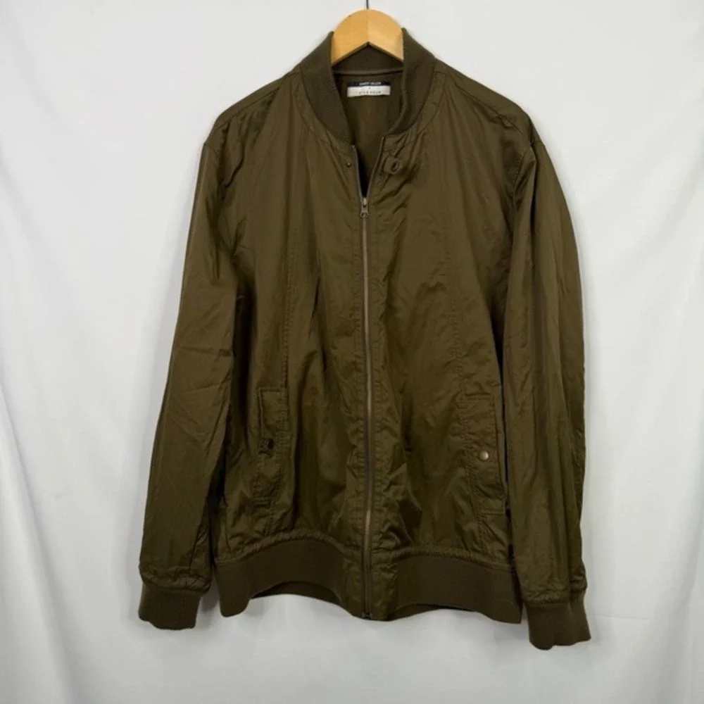 Robert Geller x Five Four Mens Bomber Jacket Olive Green Full Zip‎ XL